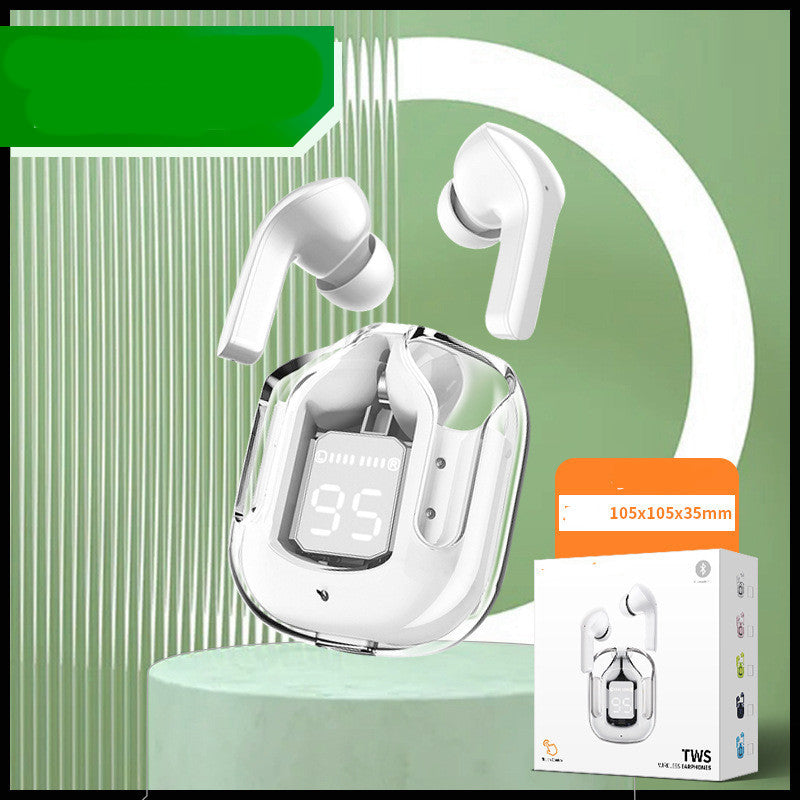 New Mini Transparent Wireless Bluetooth Headset – ENC Noise Reduction & Digital Display