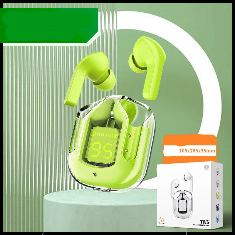 New Mini Transparent Wireless Bluetooth Headset – ENC Noise Reduction & Digital Display