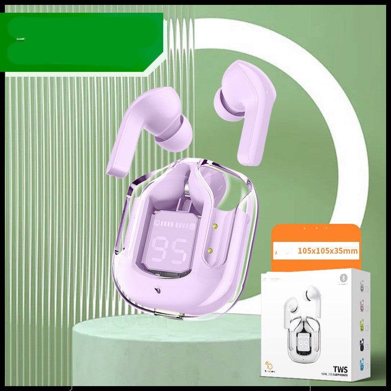 New Mini Transparent Wireless Bluetooth Headset – ENC Noise Reduction & Digital Display