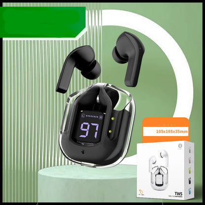 New Mini Transparent Wireless Bluetooth Headset – ENC Noise Reduction & Digital Display