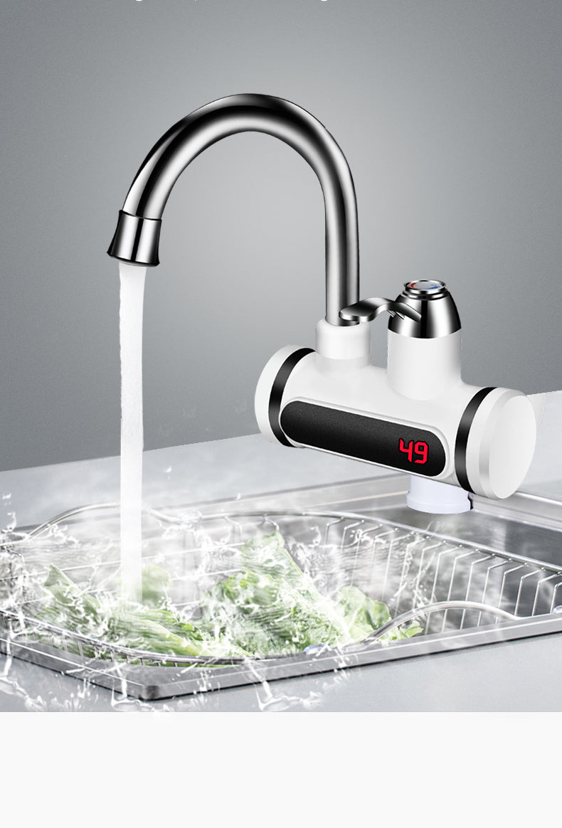 Kitchen Electric Water Tap  Water Heater Temperature Display Cold Heating Faucet