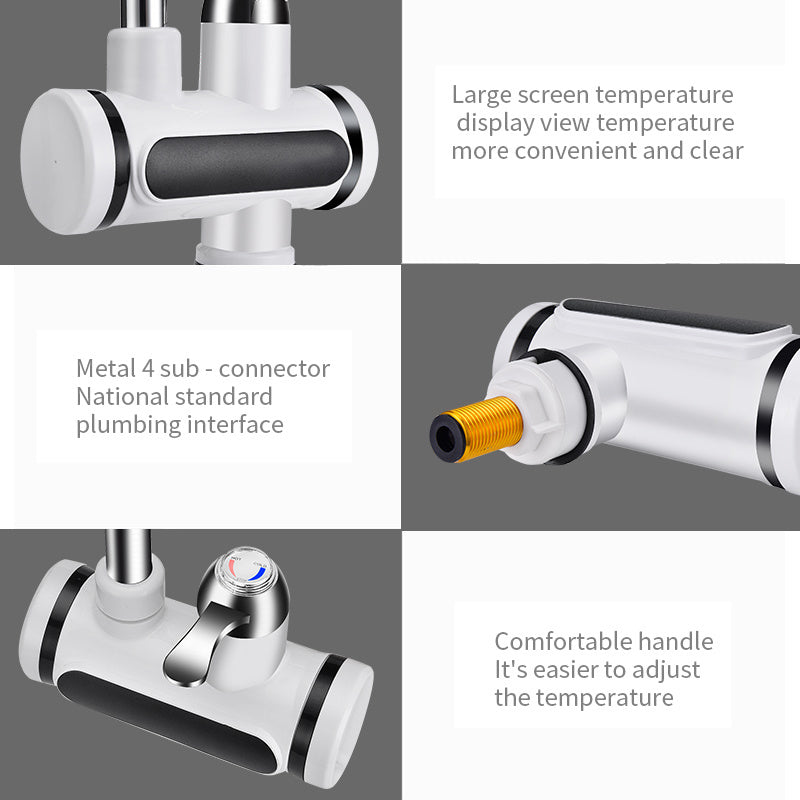 Robinet d'eau électrique de cuisine Chauffe-eau Affichage de la température Robinet de chauffage à froid